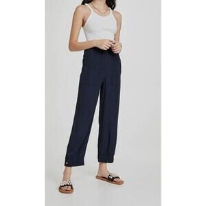 GANNI Ripstop Ecovero Lounge Pants Navy